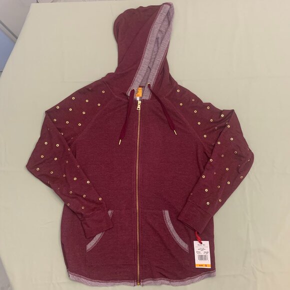 Ruby Rd Hoodie with Grommet Sleeves - NWT - Picture 1 of 4
